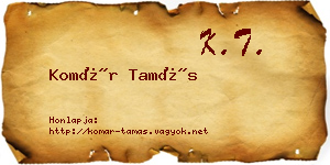 Komár Tamás névjegykártya